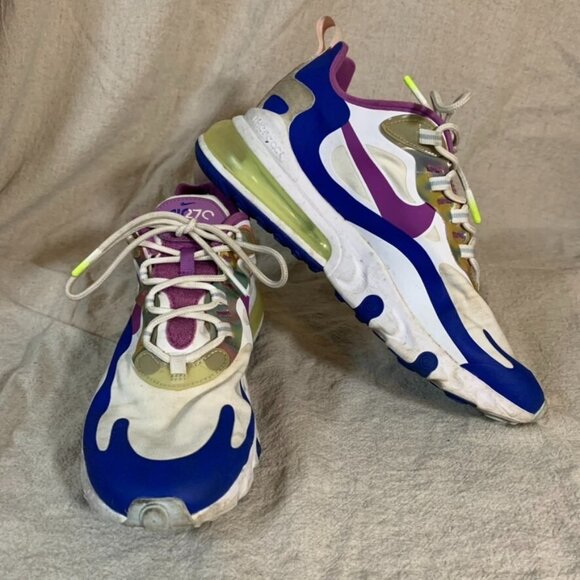 Nike Other - Nike Air Max 270 React Mens 7.5 Sneakers White Berry Royal Running Sports